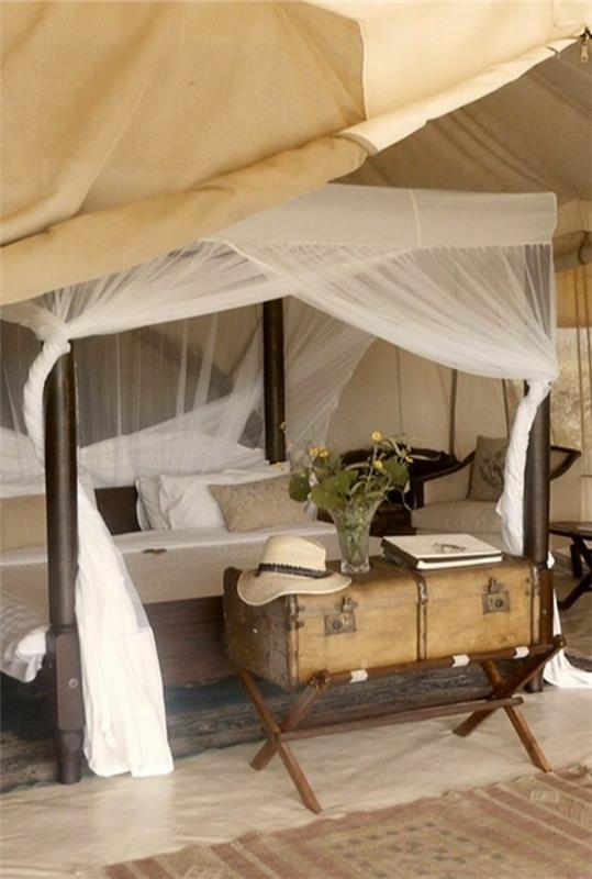 afrikkalainen sisustus makuuhuone afrikkalaiseen tyyliin