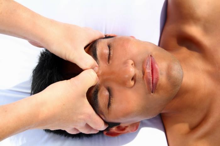 acupressure päänsärky elää terveen terveen elämän parantava käytäntö hieronta acupressure alueilla