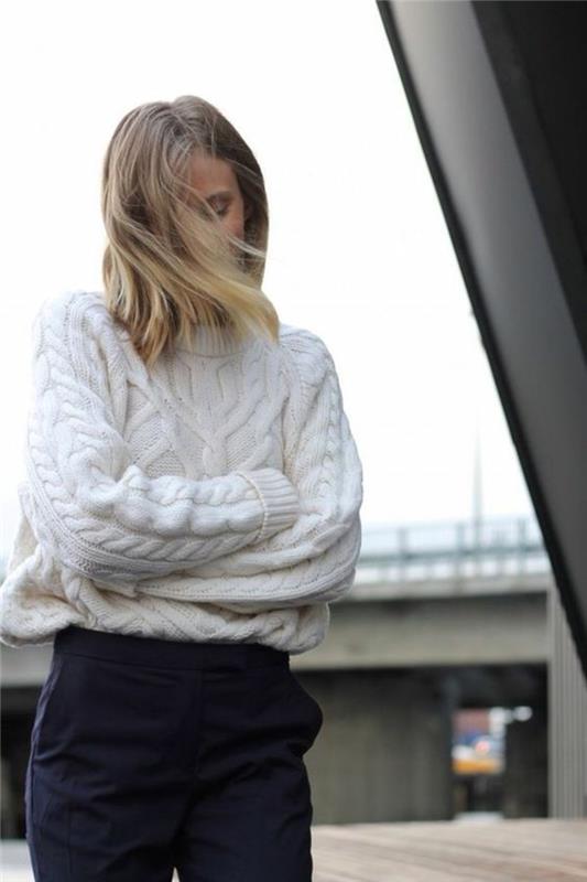 nykyiset muodin trendit 2016 neuleet naisten villapaita valkoinen