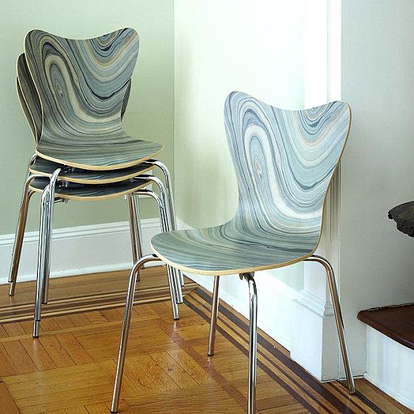 tämänhetkiset syksyn trendit tuolin marmoriefektikuvio