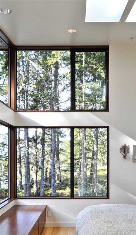 alumiini -ikkuna - ikkuna metsään