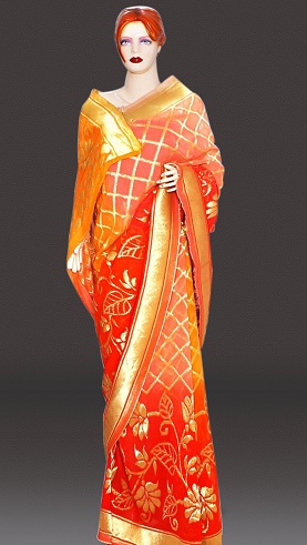 Zari tjekker Saree