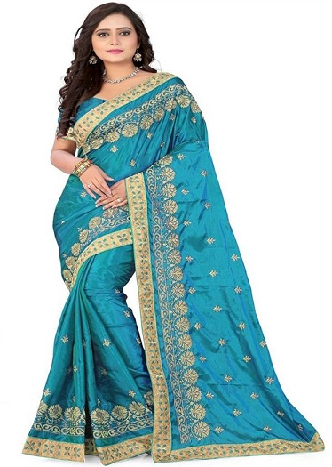 Zari Embroidery Saree