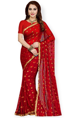 Chiffon Saree med Zari Work