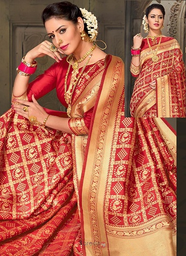 Brude Zari Work Saree