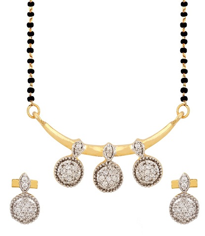 Moderne amerikansk Diamond Stud Mangalsutra sæt