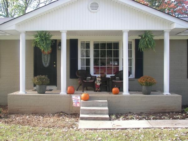amerikkalaiset puutalot halloween sisustus veranta rakentaa terassi katto puu