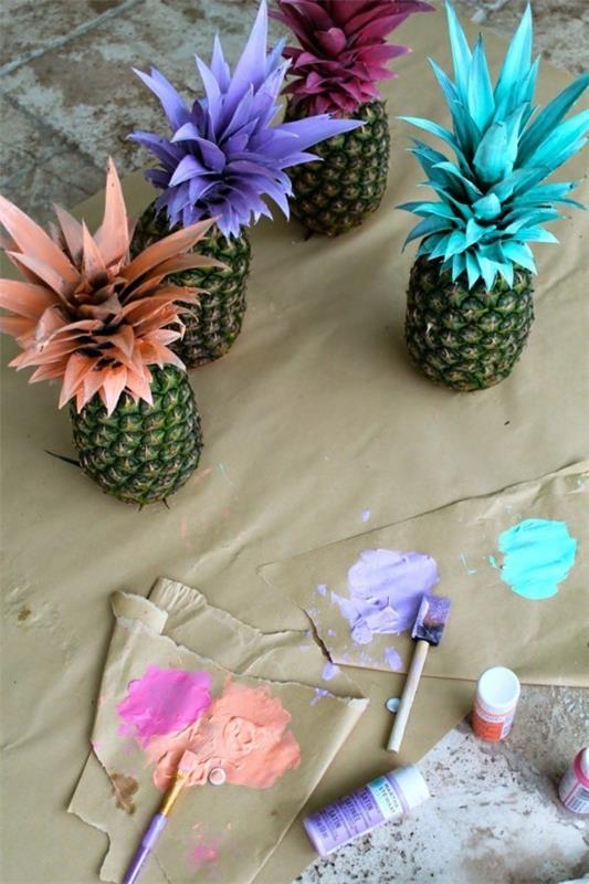 ananas maalaus pöytä koristeet karnevaali ideoita