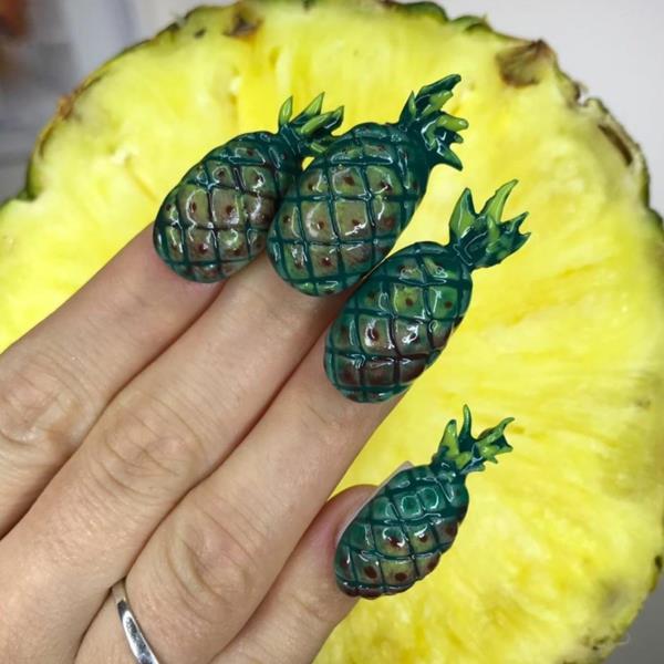 ideoita ananas manikyyri kynsien suunnitteluun