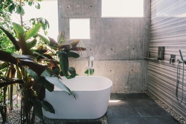 viehättävä kylpyhuone sisustus moderni arkkitehtuuri
