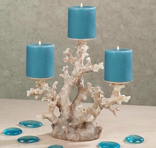 antiikki kynttilänjalka koriste -esineet sininen kaunis