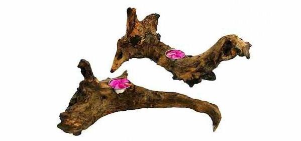 koriste -esineet puu antiikkiset kynttilänjalat