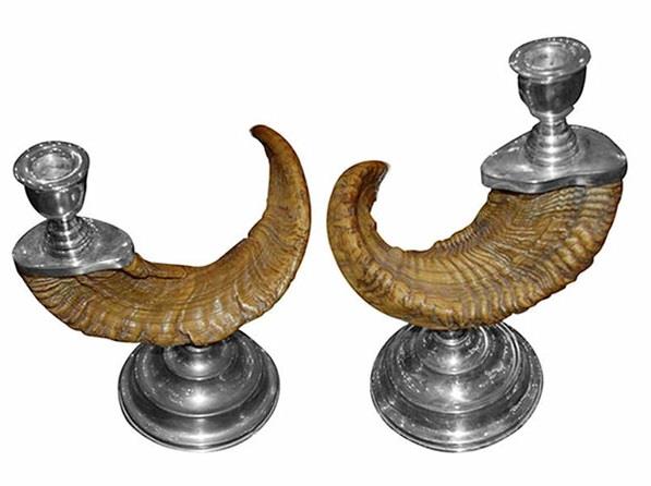 koriste -esineet sarvet antiikki sarvi kynttilänjalka