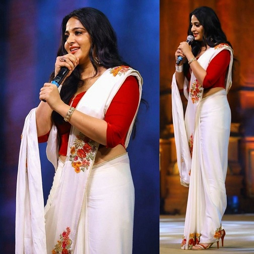 Anushka Shetty White Saree