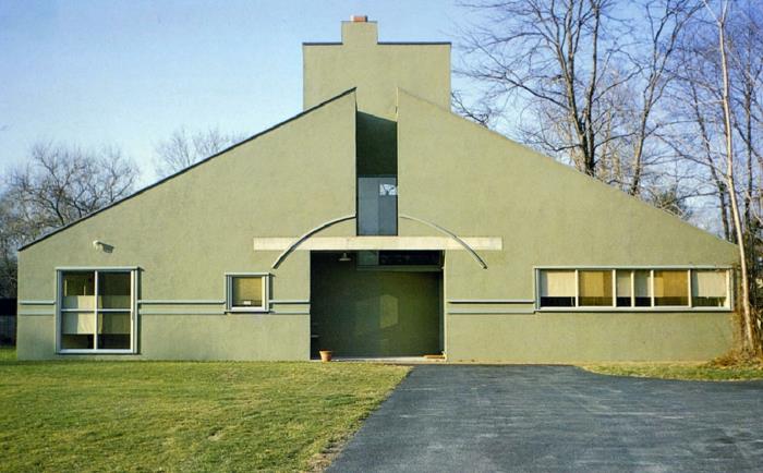 arkkitehti talo postmoderni arkkitehtuuri vihreä julkisivu
