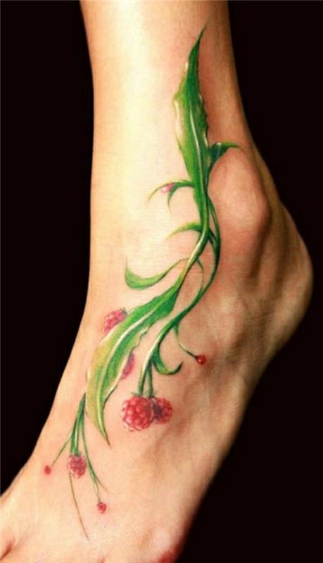 tatuoinnit kuvat tyylikäs tatuointi jalalla luontoaihe