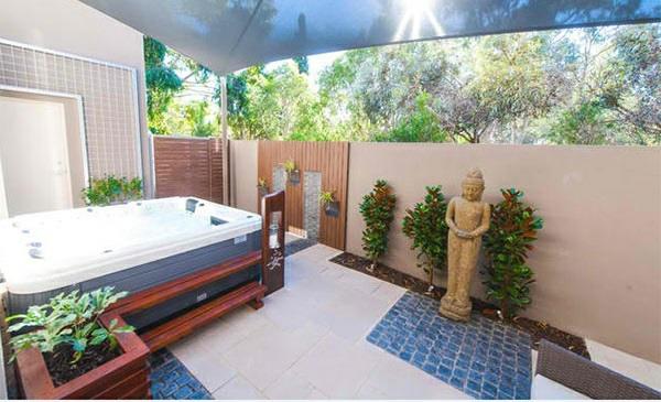 aasialainen puutarha zen patio designideat veistos