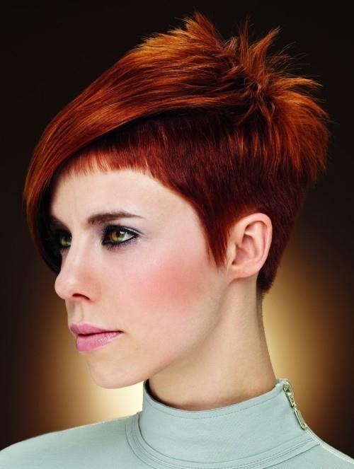 Epäsymmetrinen kampaus punainen epäsymmetrinen kampaus punainen