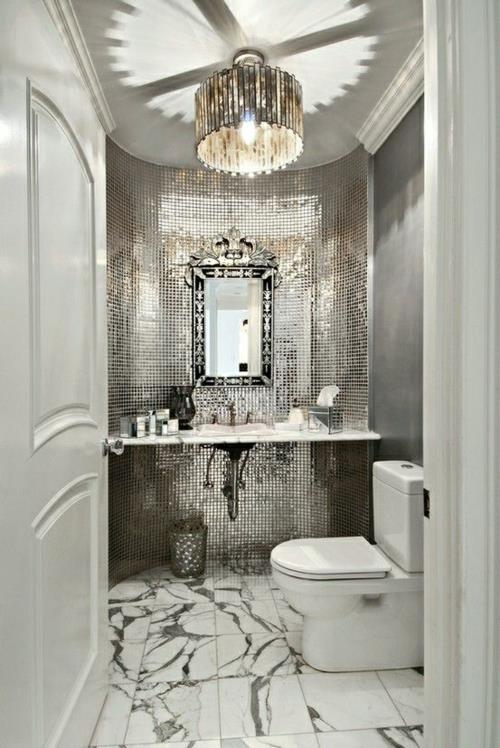 houkutteleva kylpyhuone muotoilu kiiltävä harmaa ja valkoinen muotoilu