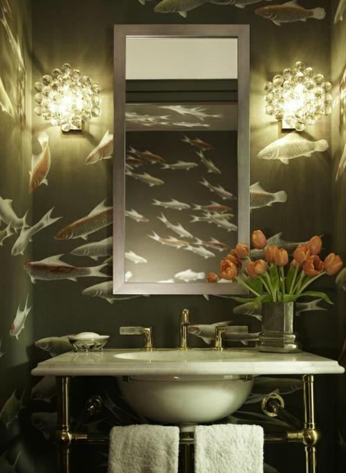 Kylpyhuoneen suunnittelu seinän koristelu koristelu meri