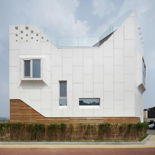 houkutteleva valkoinen suunnittelija talo etelä -korean rakennusrakenne