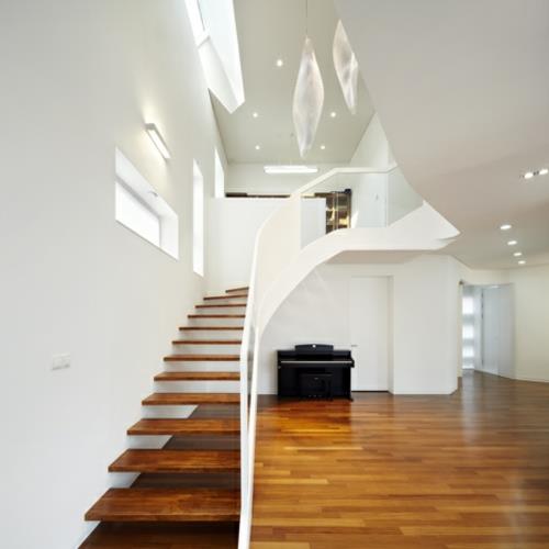 houkutteleva valkoinen suunnittelija talo etelä -korea portaikko puu portaat