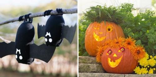 ulkona koristelu halloween -ideoita tee se itse DIY onnellinen lepakko