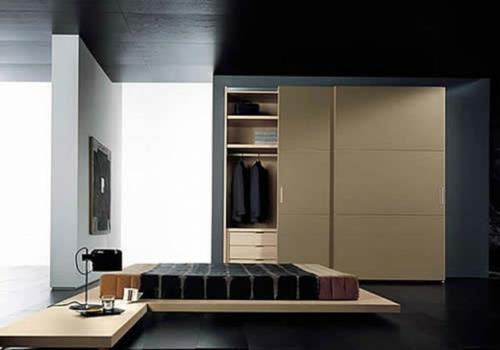 poikkeuksellinen makuuhuoneen minimalistinen puinen vaatekaappi