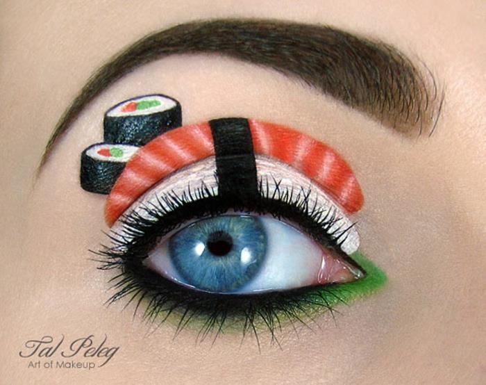 silmät meikkitaiteilija Tal Peleg sushi