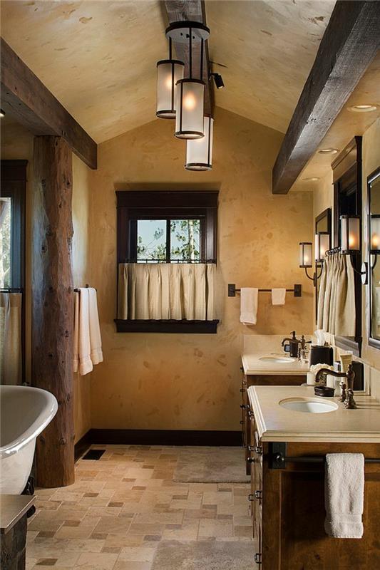 epätavalliset kylpyhuonekalusteet maalaismainen ikkuna kylpyhuoneen kalusteet