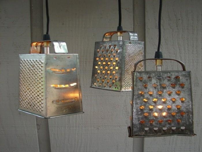 epätavalliset lamput riippuvalaisimet, jotka on valmistettu kierrätysmateriaaleista