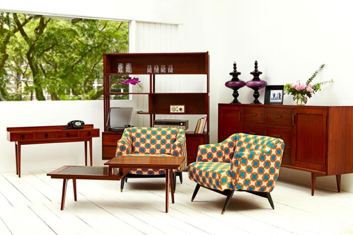 hienot huonekalut retro -muotoilu olohuone vintage -tyyliin