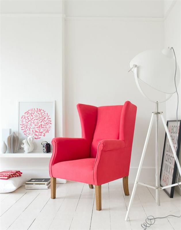 epätavallinen huonekalut skandinaavinen muotoilu suunnittelija nojatuoli vaaleanpunainen