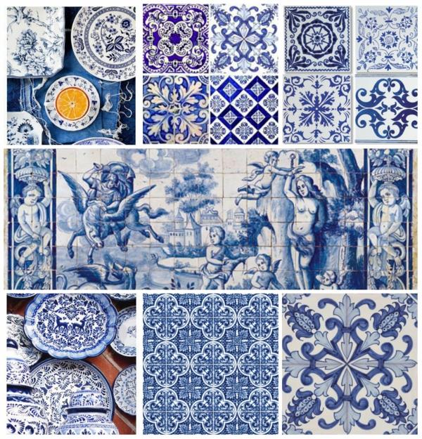 azulejo Portugalin historia mosaiikkilaatat sininen kuvio