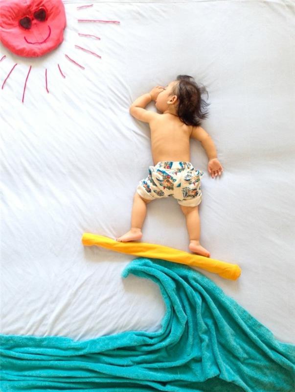 vauva kuvia ideoita valokuvaus ideoita luova hauska vauva kuvia surffilauta