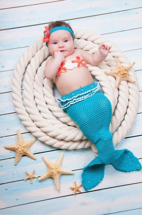 vauva karnevaali puku pieni merenneito