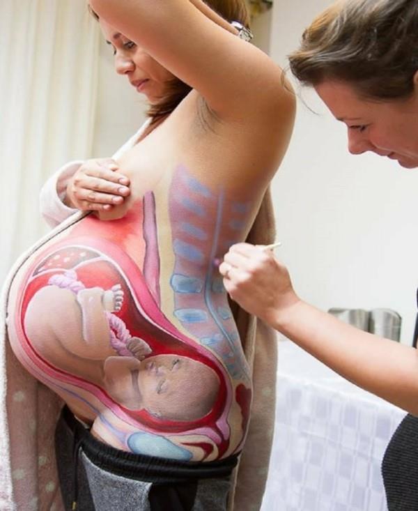 maalaa baby bump photoshoot ideoita bodyart