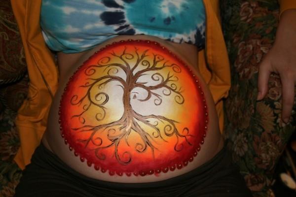 maalaa vauva kolahtaa valokuvausideoita elämän puu