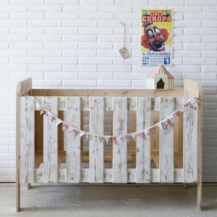 osta vauvan sänky maalaismainen sirkus deco -ketju valkoinen tiiliseinä