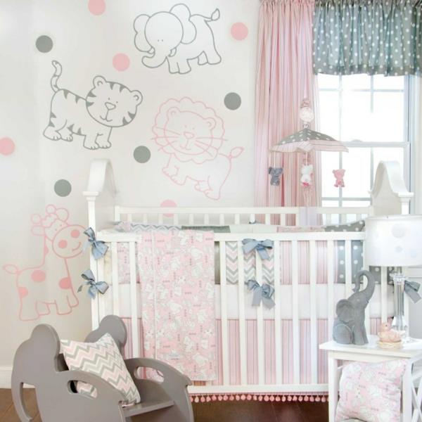 vauvansänky valkoinen pinnasänky kaunis seinäkoriste vauvahuone