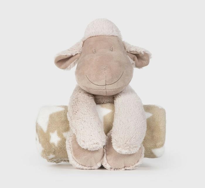 vauvan vuodevaatteet-textura-kodintekstiilit-vauvan sängyn täytetyt eläimet-lampaat-päiväpeite-tähdet