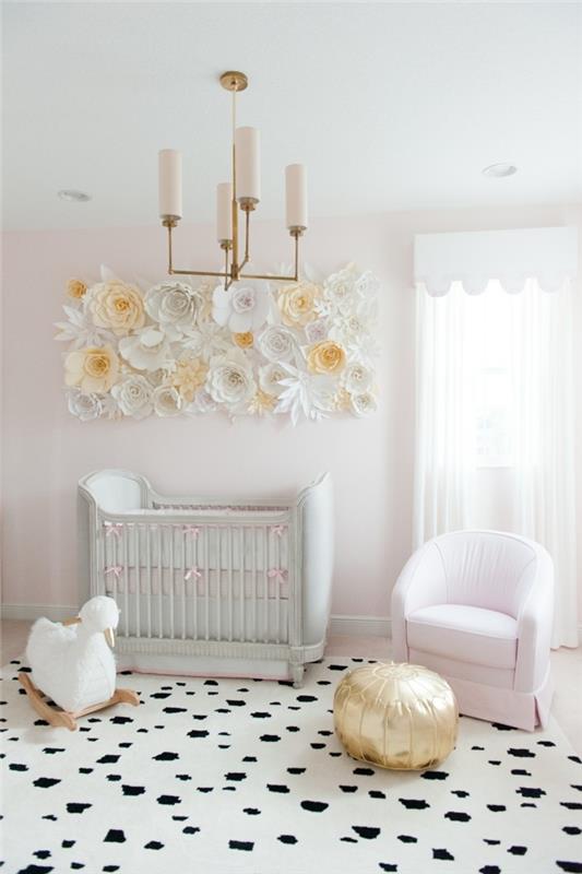 vauvan huoneen sisustusideoita moderni lattia vaaleat värit harmonia