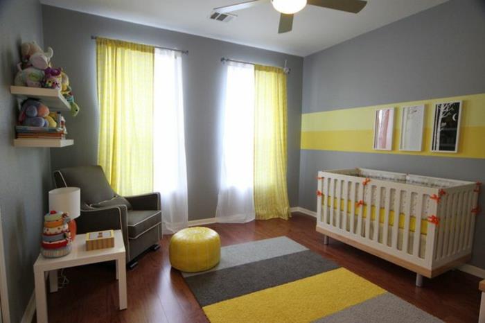 vauvan huoneen koristelu vinkkejä lattia keltainen matto
