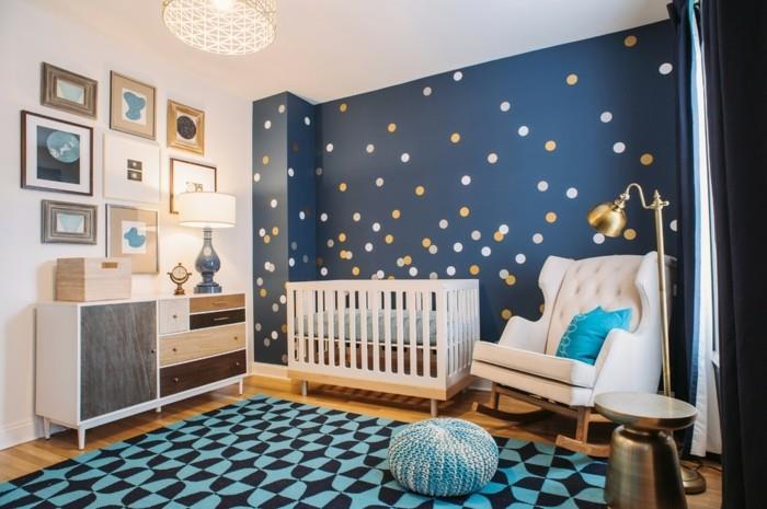 vauvan huoneen värit aksentti seinäpisteet kaunis matto