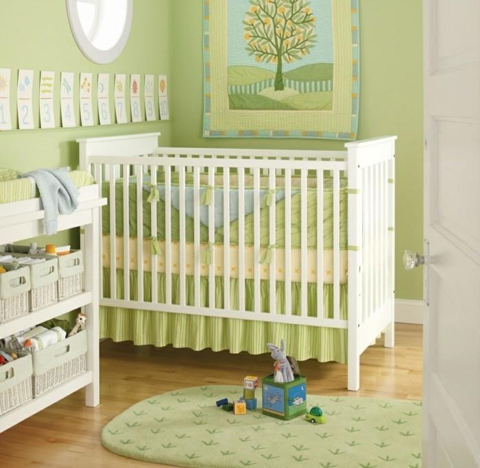 vauvan huoneen värit vihreä seinäsuunnittelu tuore matto