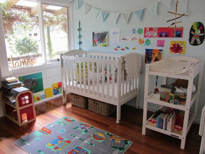lastentarha suunnittelu vauvan huone suunnittelu matto kuvio tuoreet seinät
