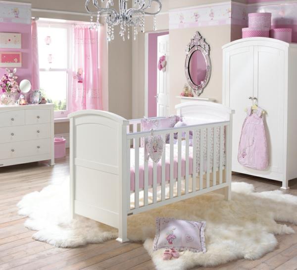 vauvahuoneen suunnitteluideoita tyttö valkoinen vaaleanpunainen