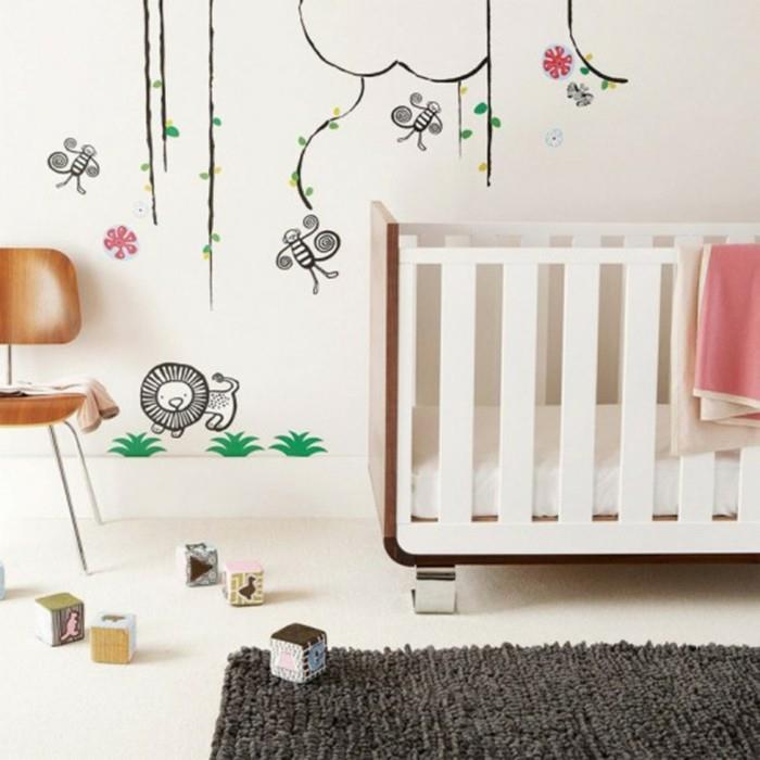vauvahuone ideoita moderni vauvan sänky tumma matto