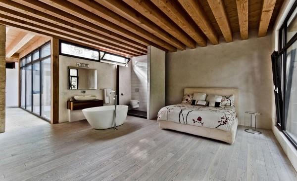 kylpyhuone ideoita puinen katto