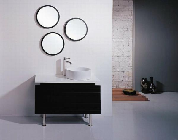 pyöreä kylpyhuoneen peili kylpyhuoneideoita valkoinen pesuallas pyöreä design -kylpyhuonepeili